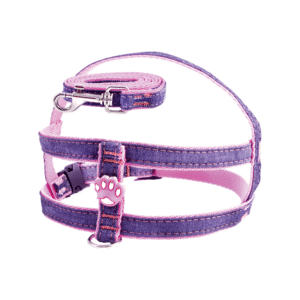 Coleira Peitoral Nylon Jeans+ Guia