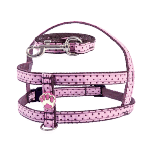 COLEIRA PEITORAL NYLON CHOCOLATE ROSA