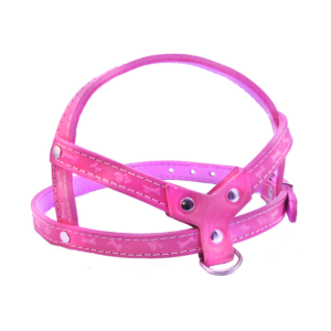 Coleira peitoral couro estampado